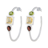 Chen Multicolor Gemstone Stud Earrings for Every Occasion Multi multicolor Stud